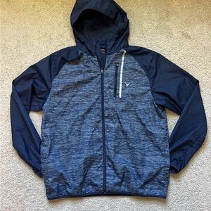 Callaway Blue Lightweight Hooded Windbreaker Jacket Size Large